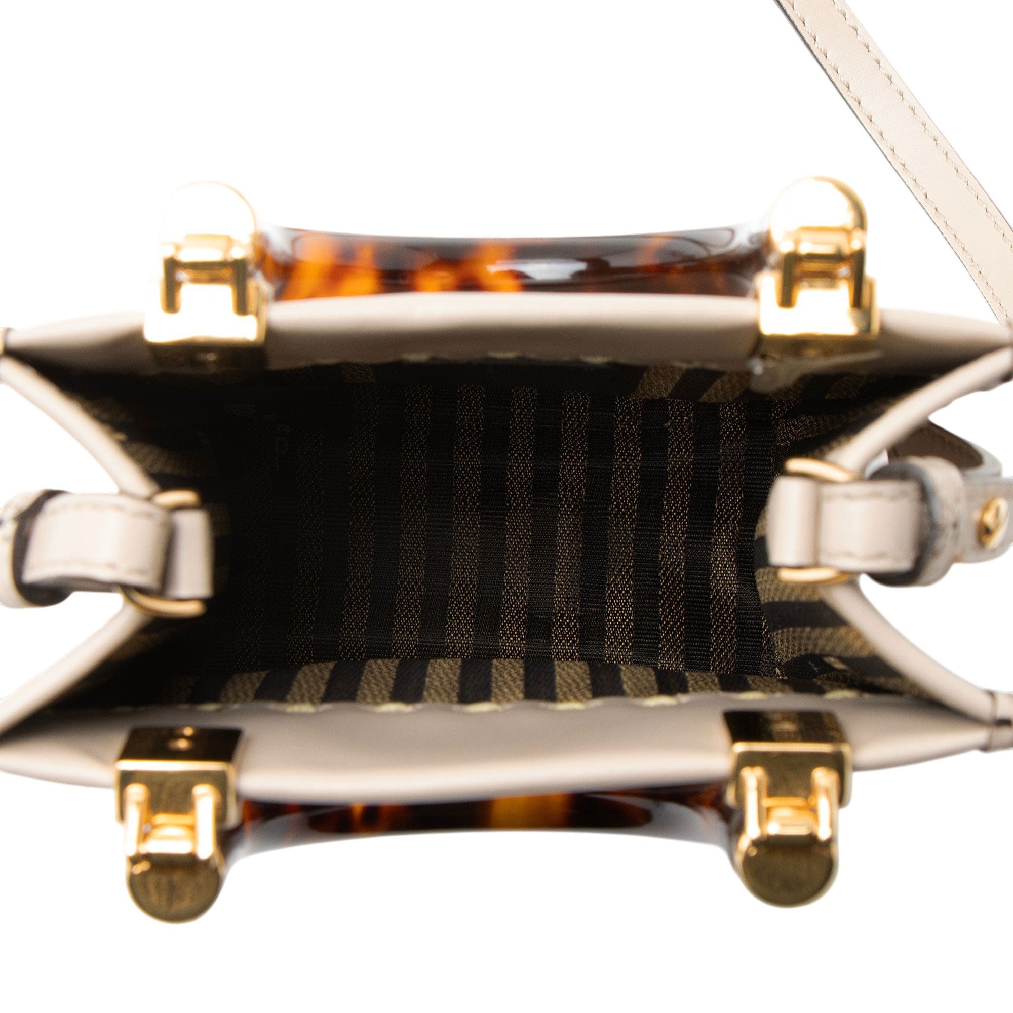 Fendi Leather Python Sunshine Mini Shopper Tote
