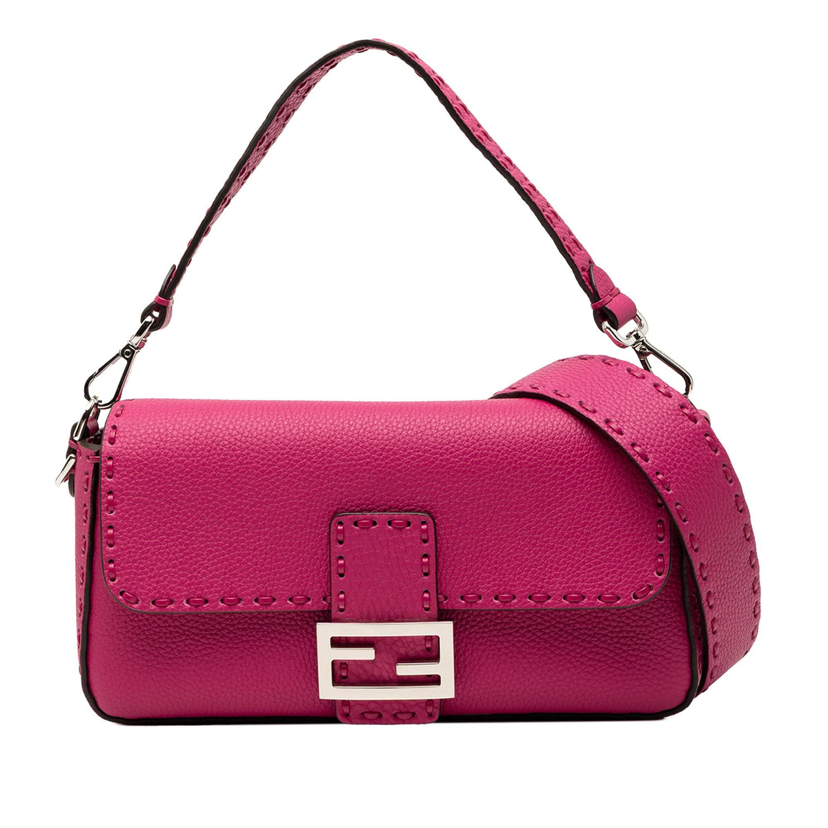 Fendi Leather Selleria Baguette Satchel