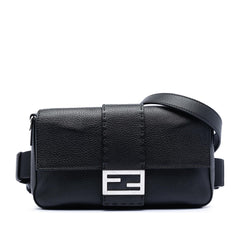 Fendi Leather Selleria Convertible Baguette Satchel