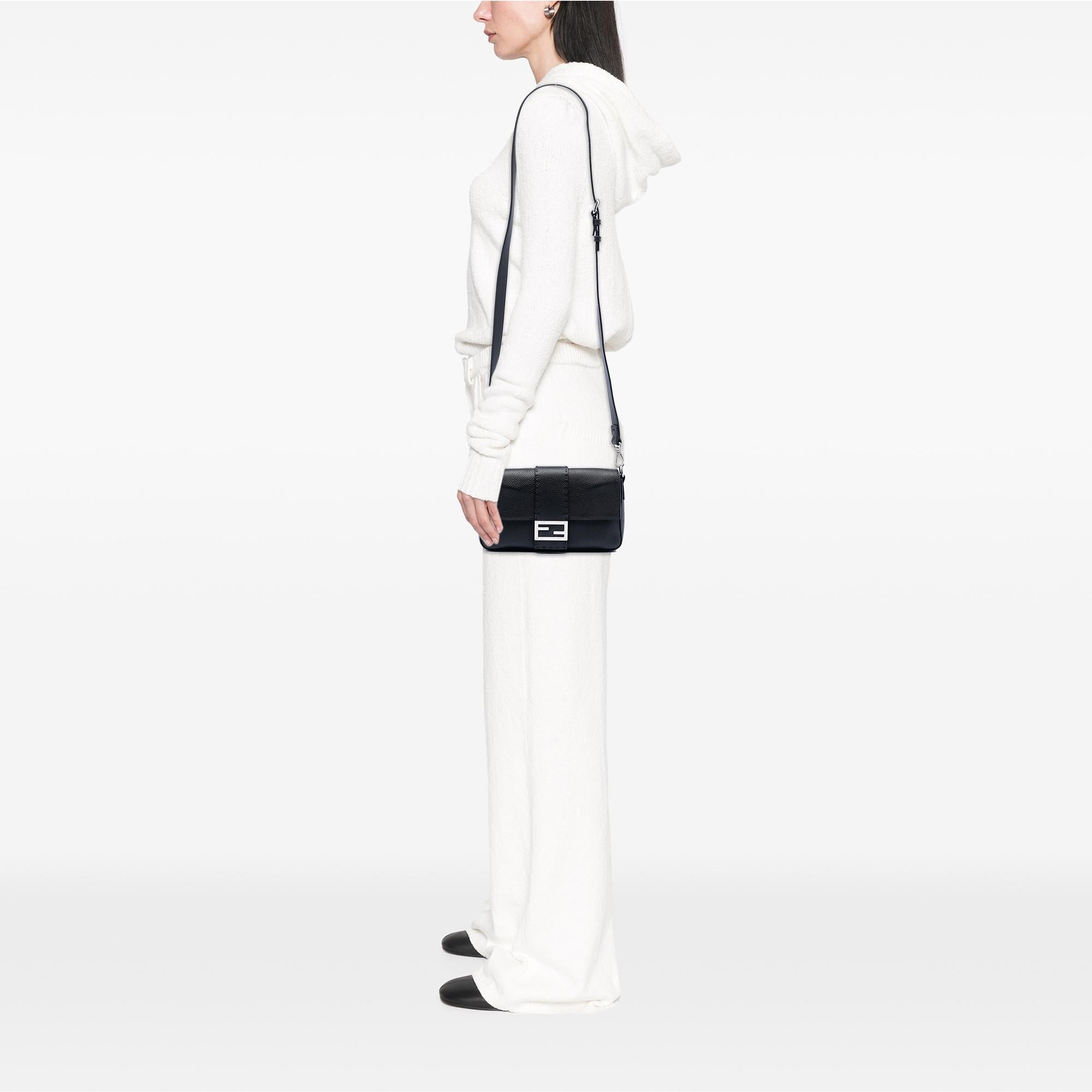 Fendi Leather Selleria Convertible Baguette Satchel