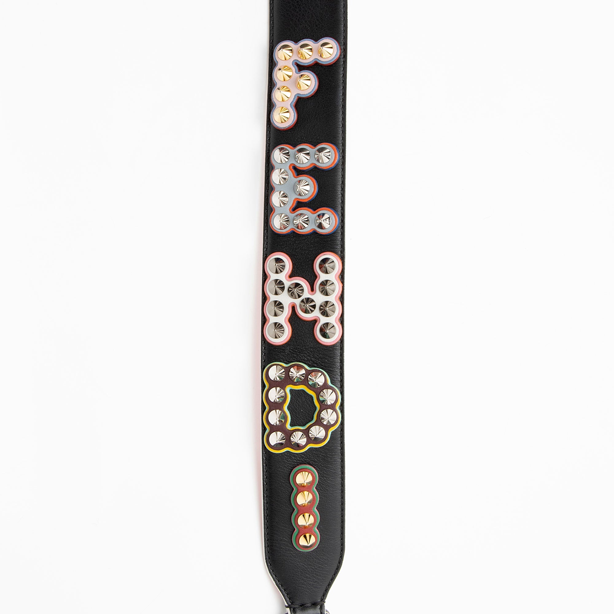 Fendi Leather Studded Fun Fair Strap You Shoulder Strap