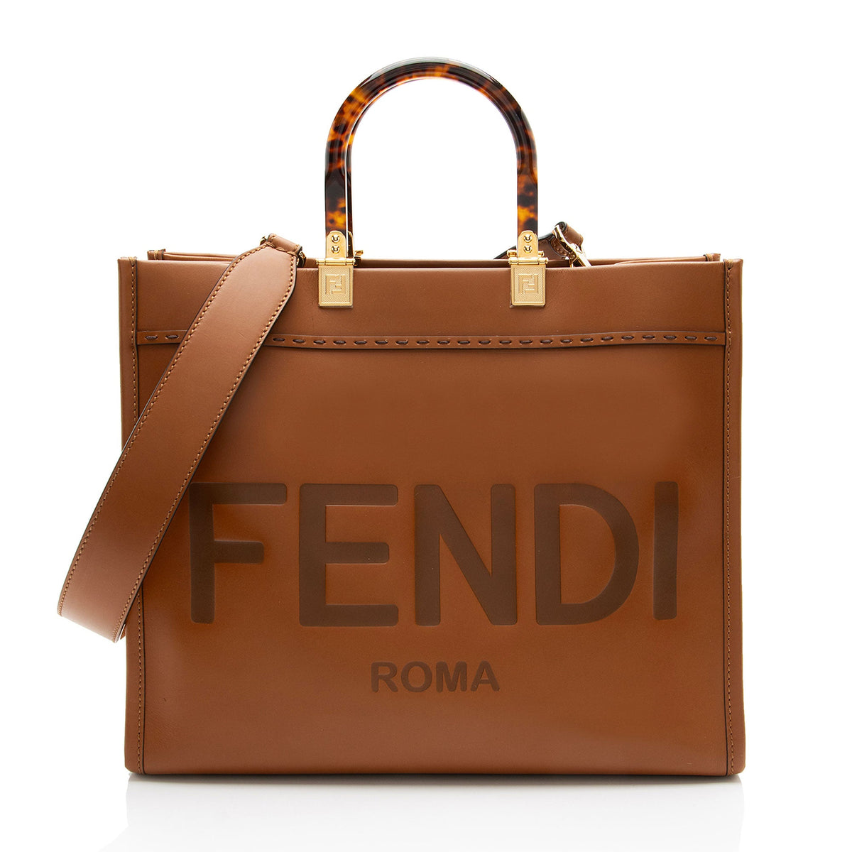 Fendi Leather Sunshine Medium Shopper Tote