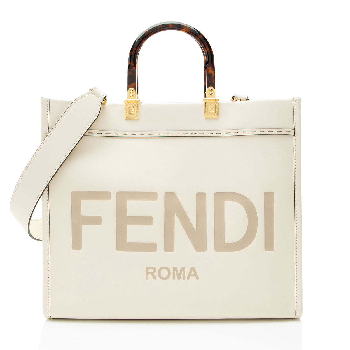 Fendi Leather Sunshine Medium Shopper Tote