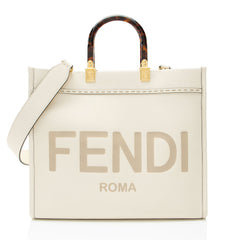 Fendi Leather Sunshine Medium Shopper Tote