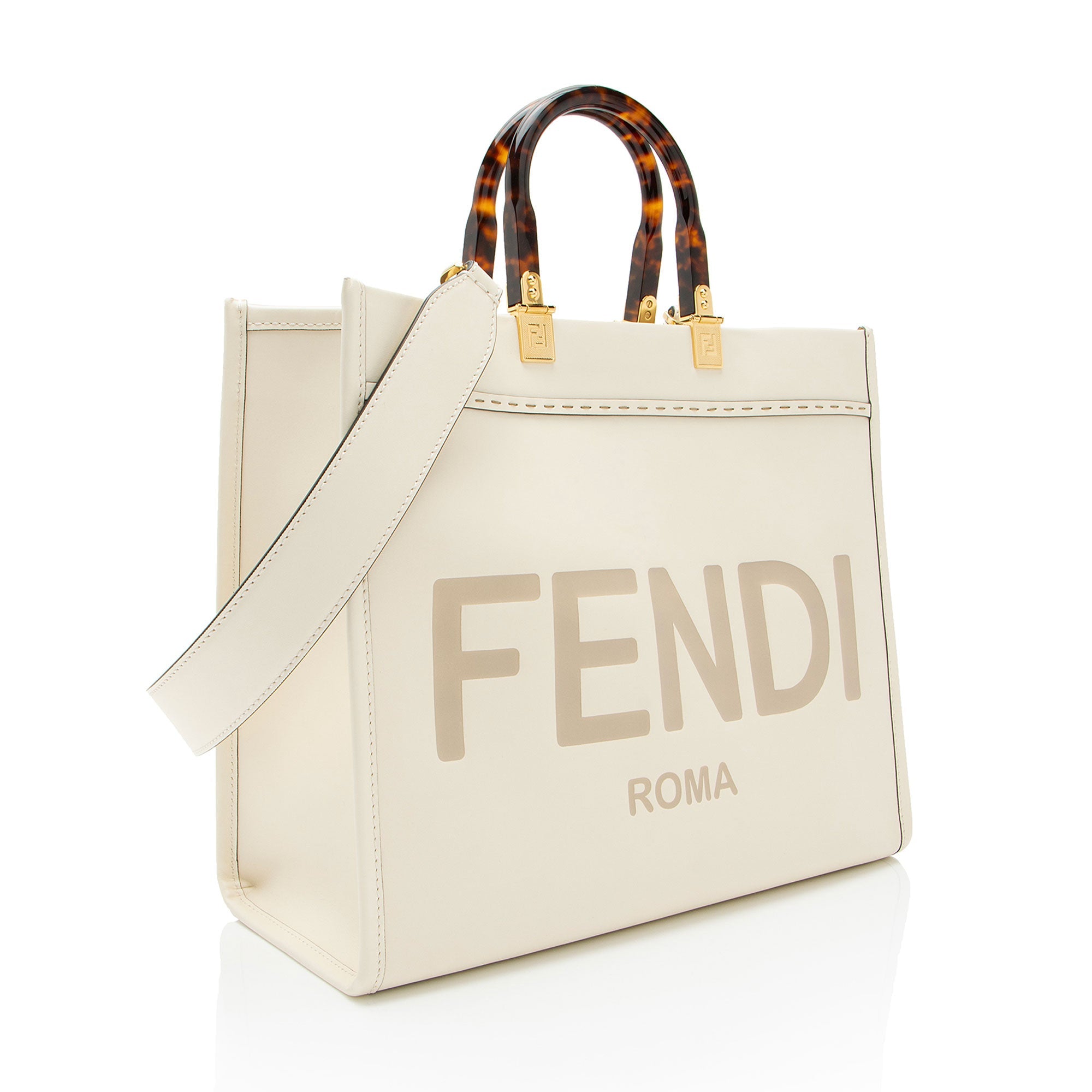 Fendi Leather Sunshine Medium Shopper Tote