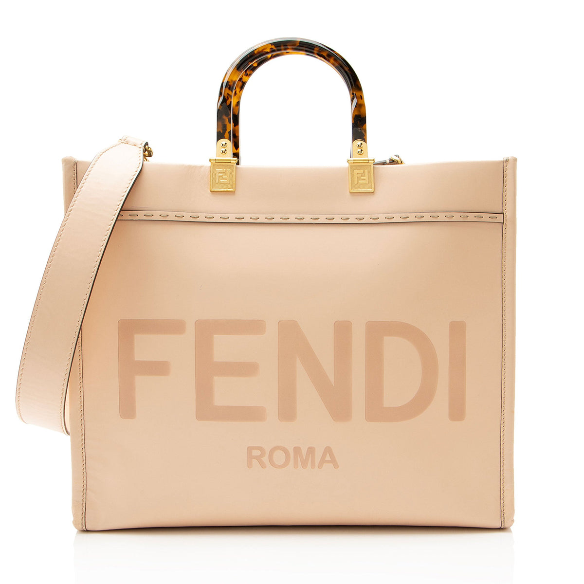 Fendi Leather Sunshine Medium Shopper Tote