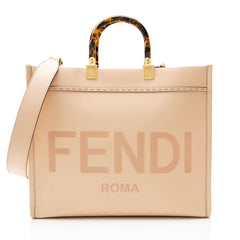 Fendi Leather Sunshine Medium Shopper Tote
