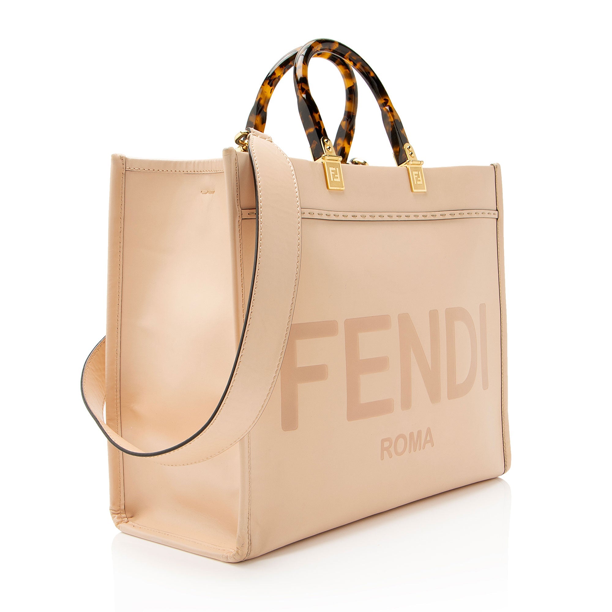Fendi Leather Sunshine Medium Shopper Tote