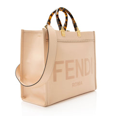 Fendi Leather Sunshine Medium Shopper Tote