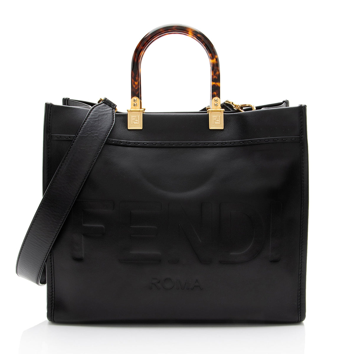 Fendi Leather Sunshine Medium Shopper Tote