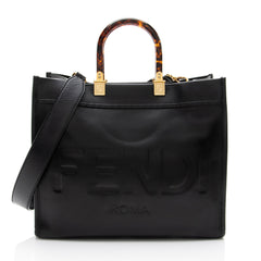 Fendi Leather Sunshine Medium Shopper Tote