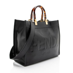Fendi Leather Sunshine Medium Shopper Tote
