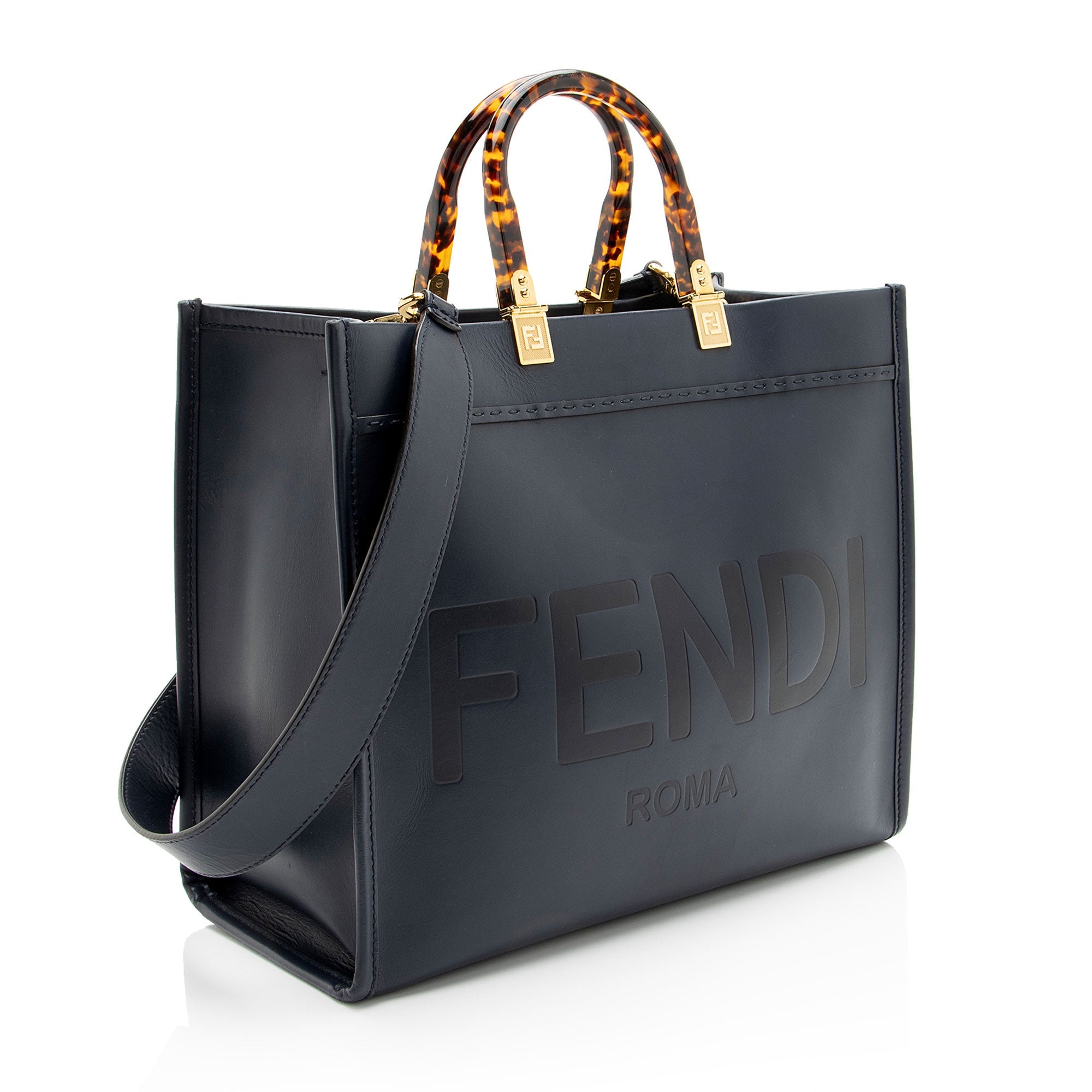 Fendi Leather Sunshine Medium Shopper Tote