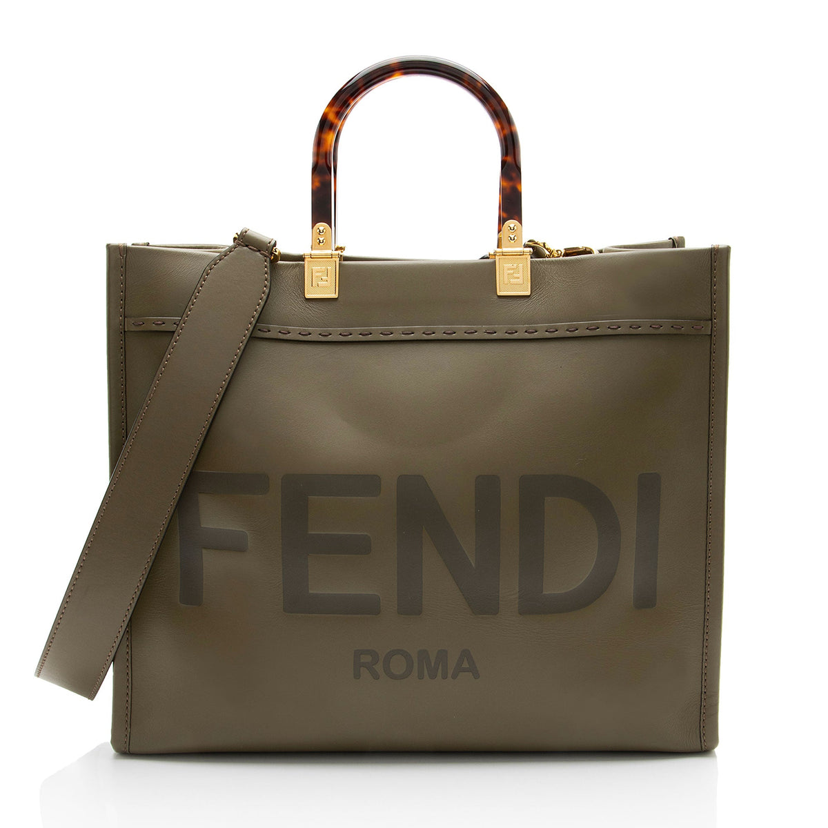 Fendi Leather Sunshine Medium Shopper Tote