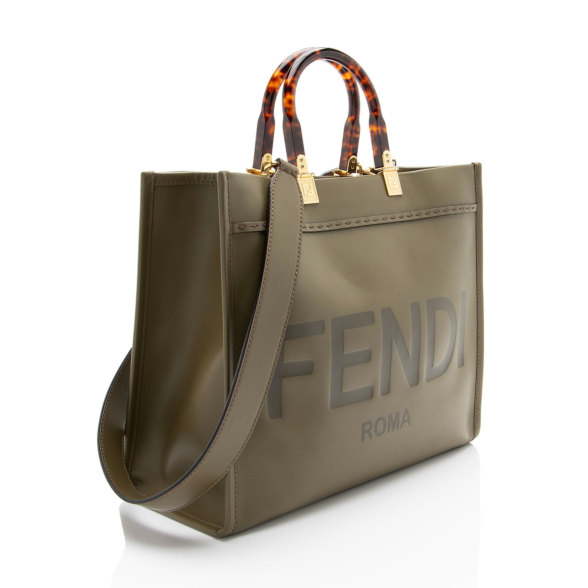 Fendi Leather Sunshine Medium Shopper Tote
