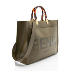 Fendi Leather Sunshine Medium Shopper Tote