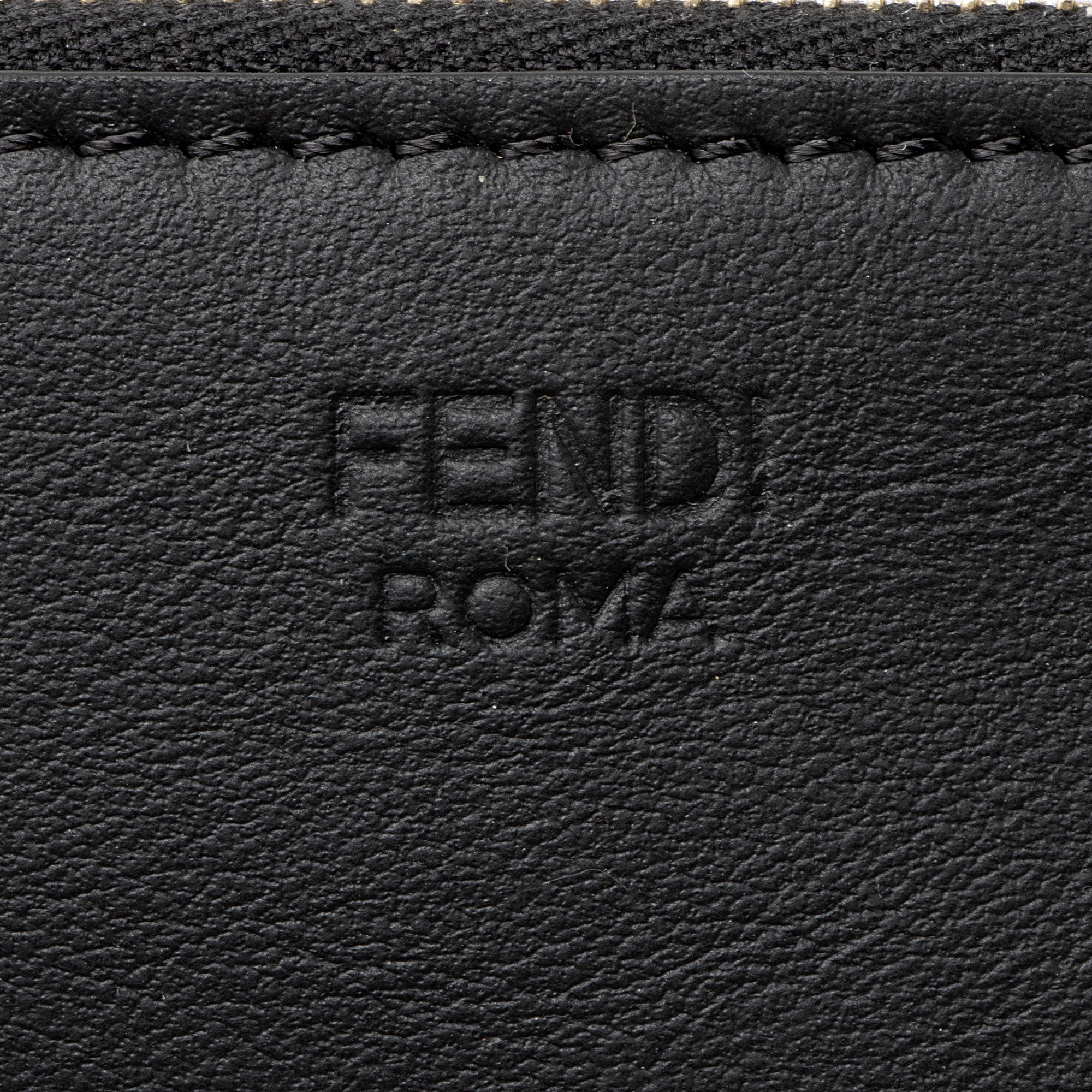 Fendi Leather Velvet Zucca Triplette Clutch