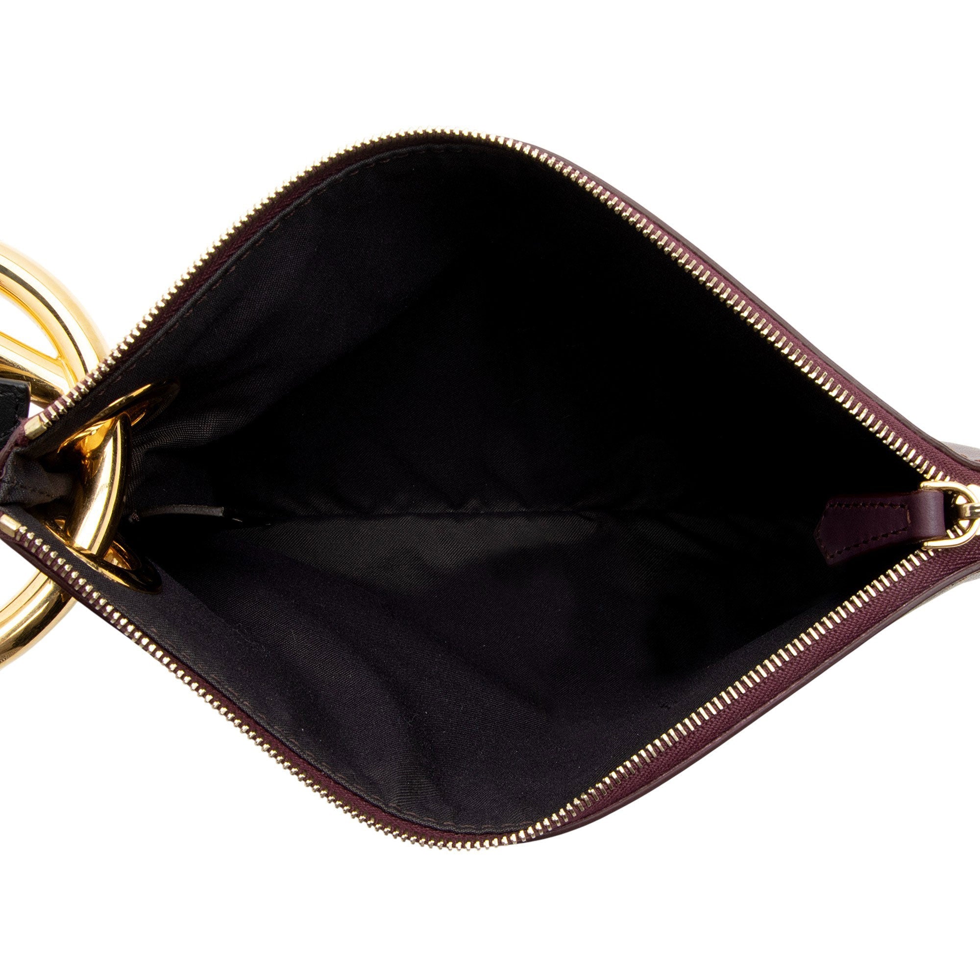 Fendi Leather Velvet Zucca Triplette Clutch