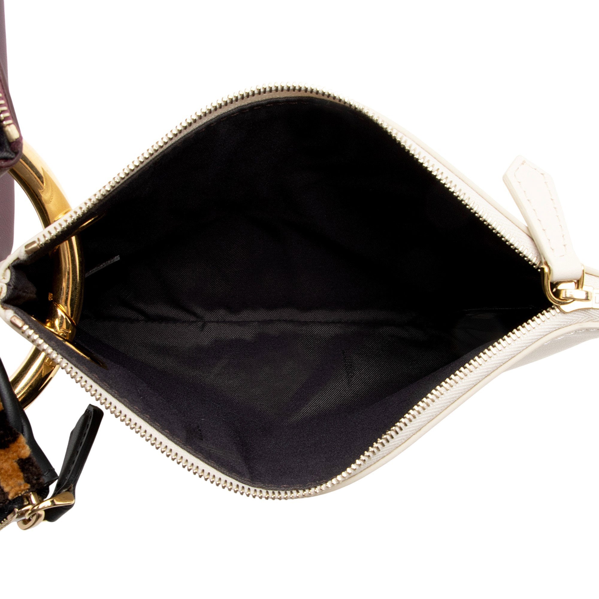 Fendi Leather Velvet Zucca Triplette Clutch