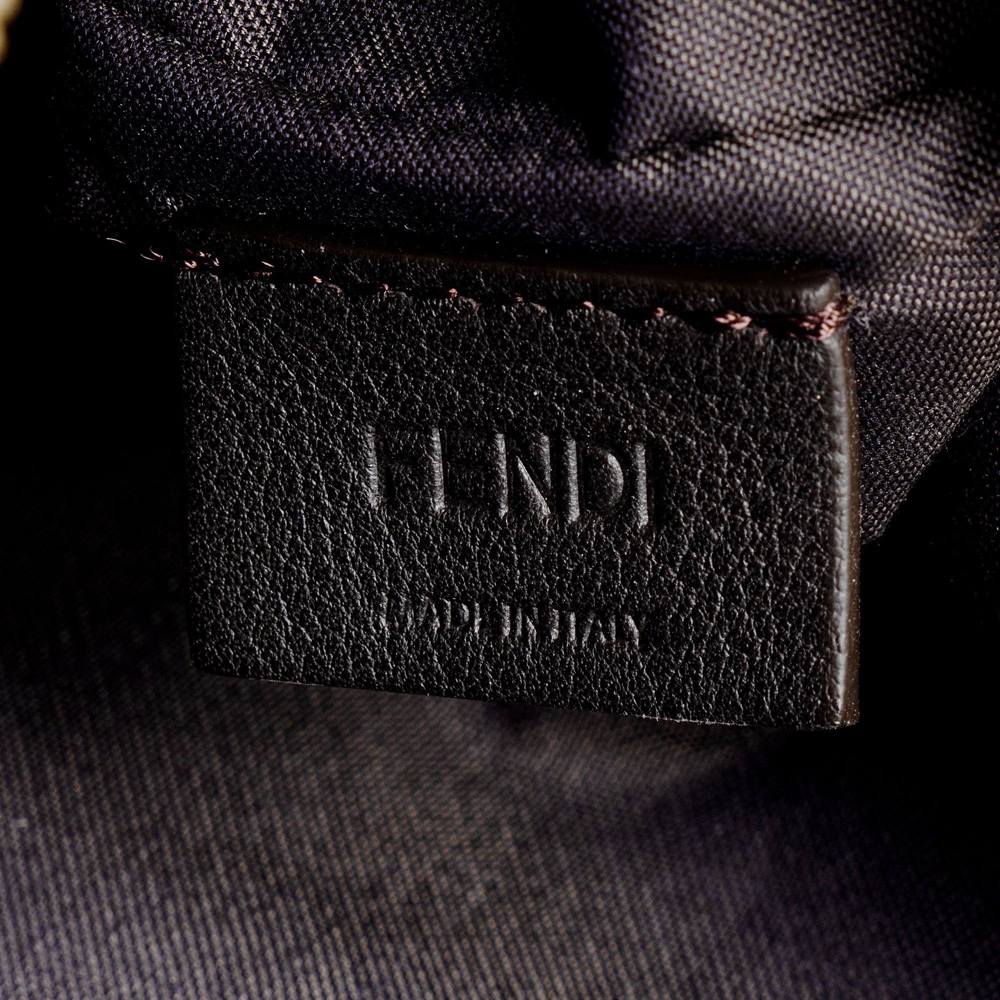 Fendi Leather Velvet Zucca Triplette Clutch