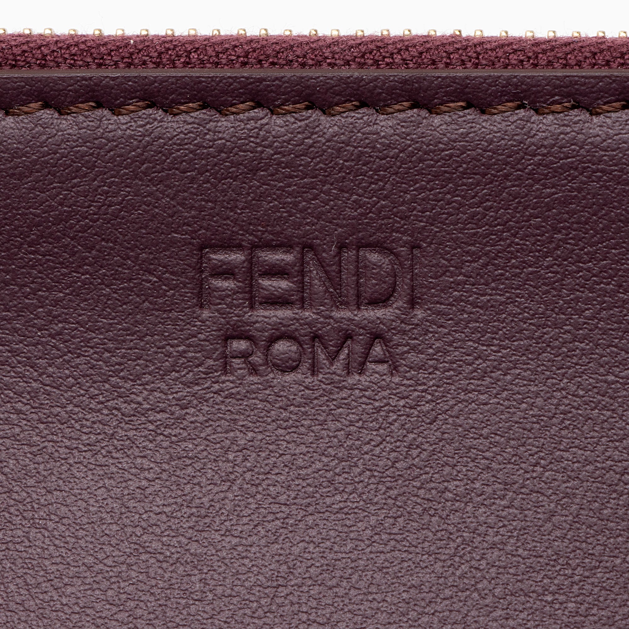 Fendi Leather Velvet Zucca Triplette Clutch