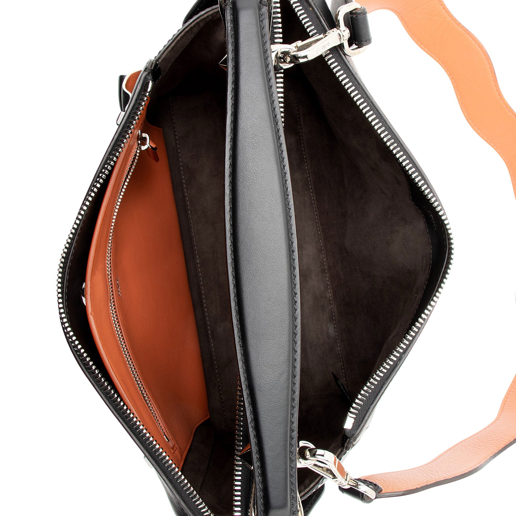 Fendi Leather Waves Dotcom Medium Satchel