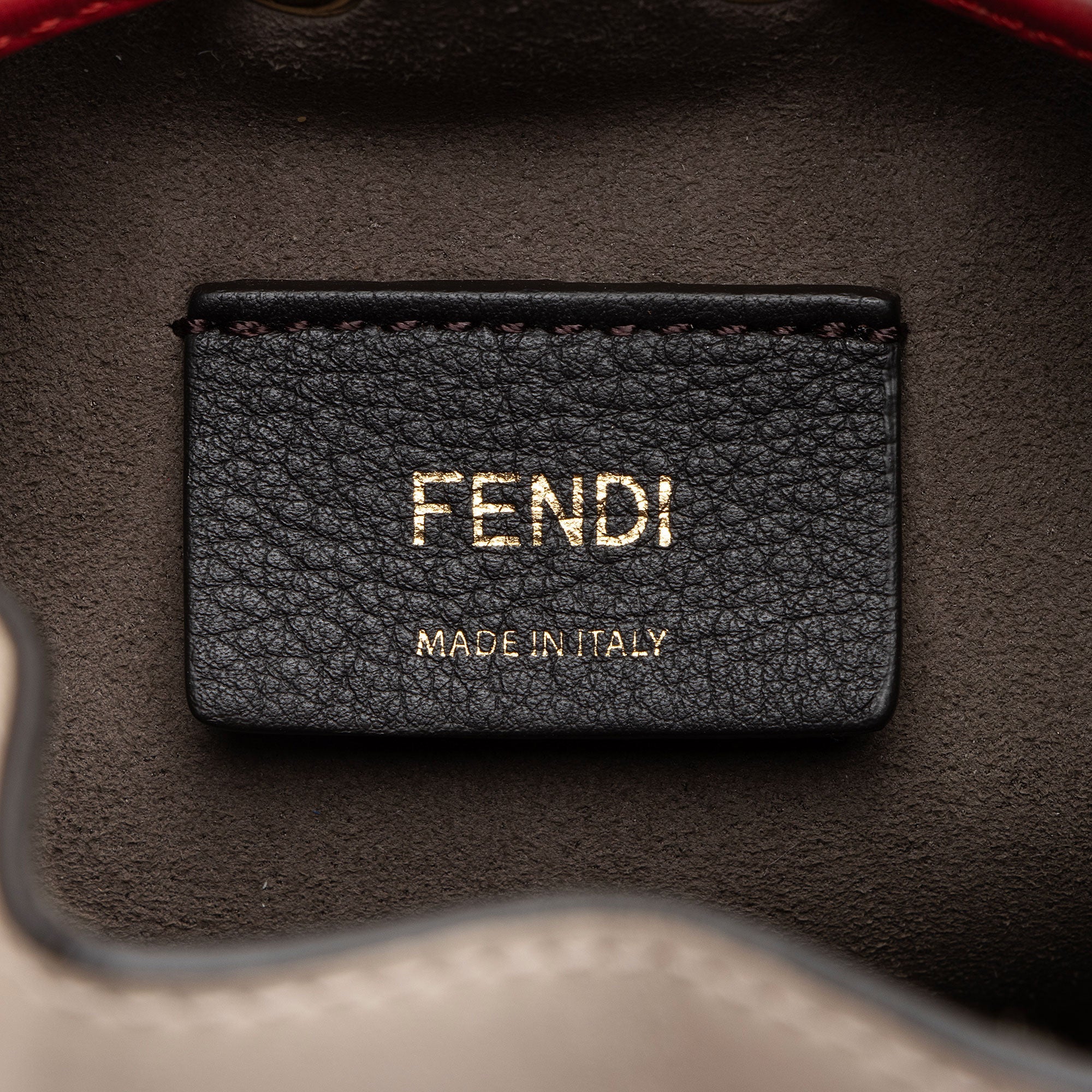 Fendi Leather Whipstitch Mon Tresor Mini Bucket Bag