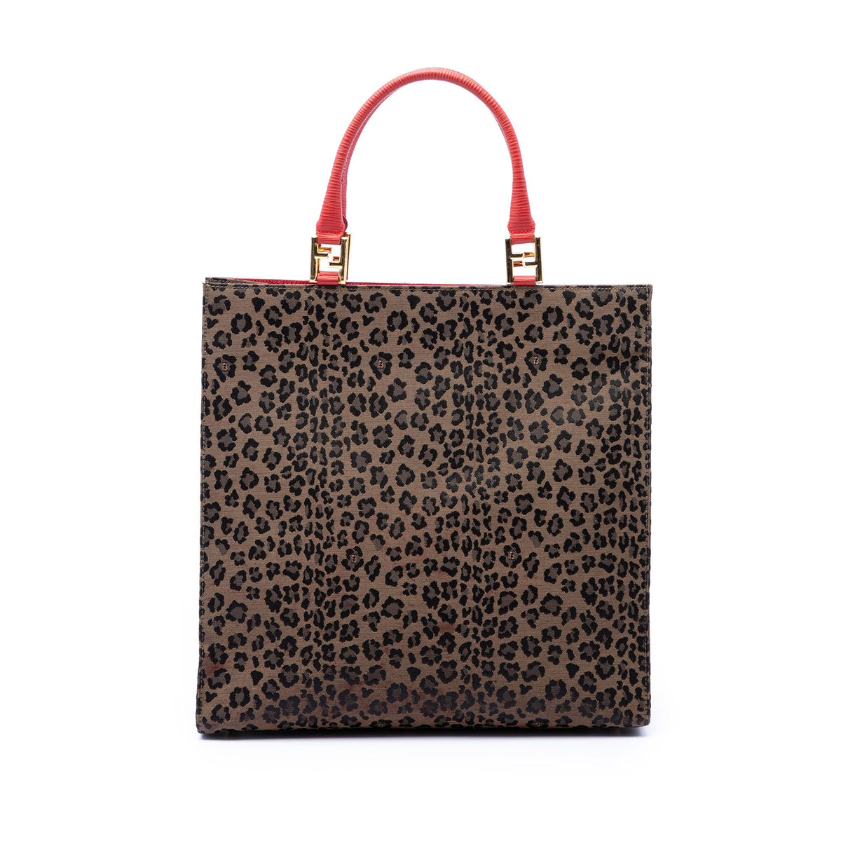 Fendi Leopard Print Canvas Tote