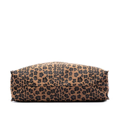 Fendi Leopard Printed Canvas Shopping Tote