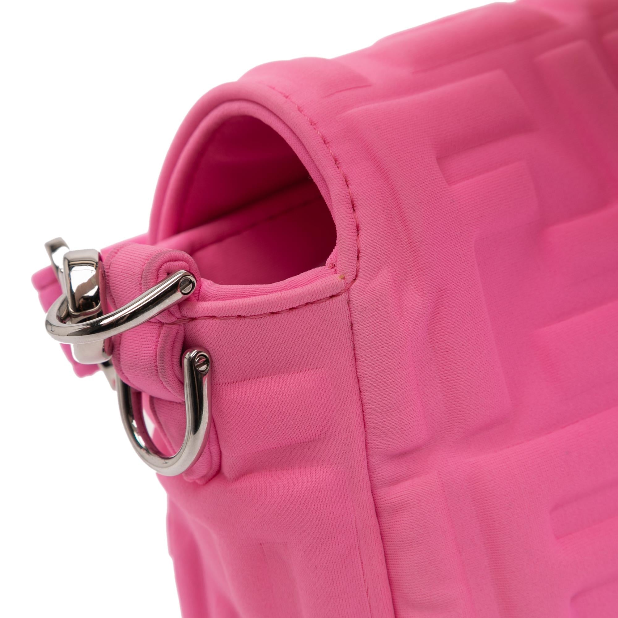 Fendi Medium Embossed Lycra Baguette Satchel