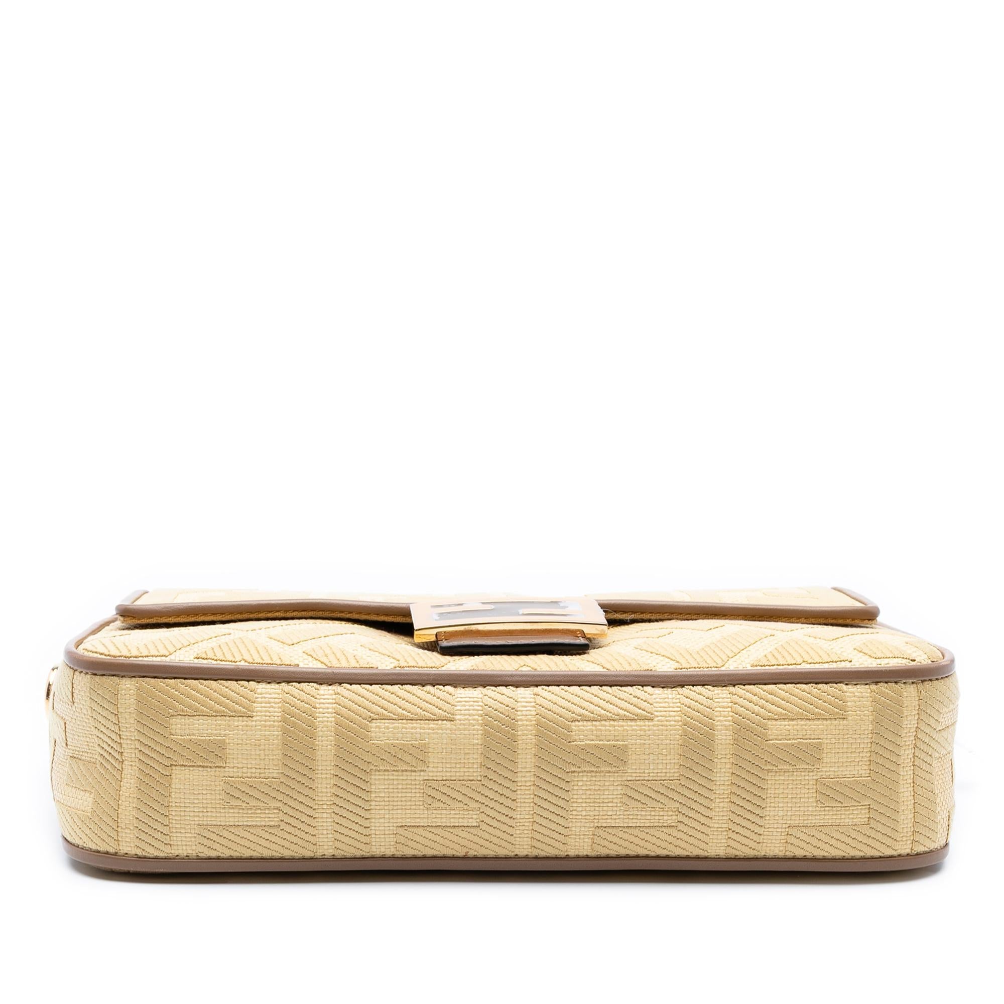 Fendi Medium Embroidered Canvas Baguette Satchel