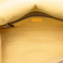 Fendi Medium Embroidered Canvas Baguette Satchel