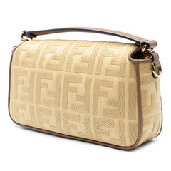 Fendi Medium Embroidered Canvas Baguette Satchel