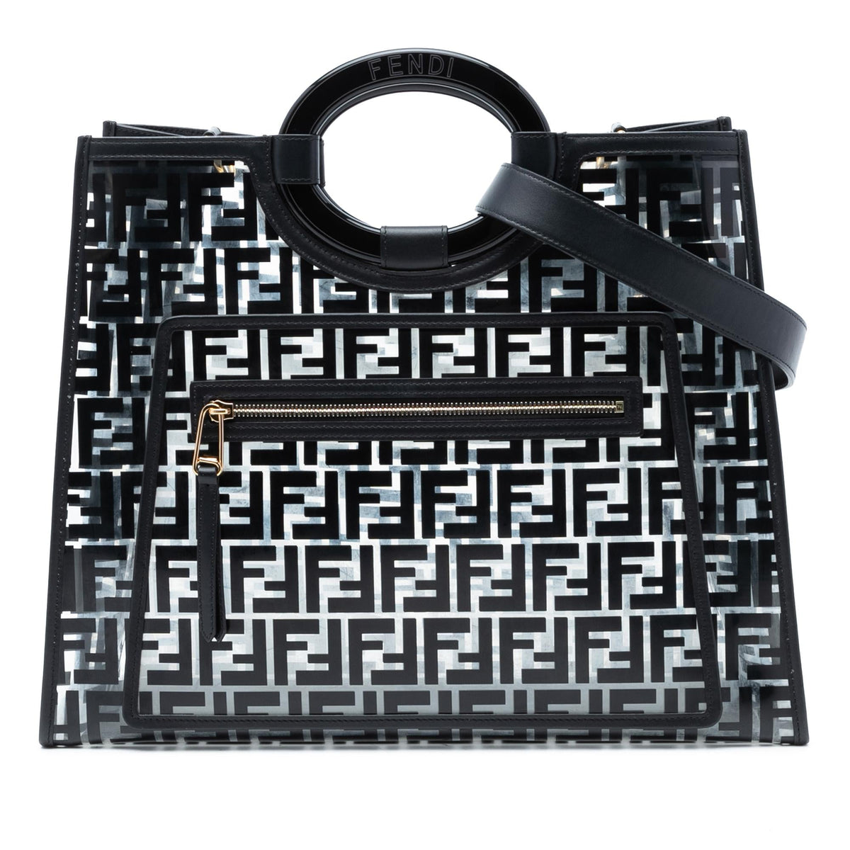 Fendi Medium FF PVC and Vitello Century Runaway Shopper Tote