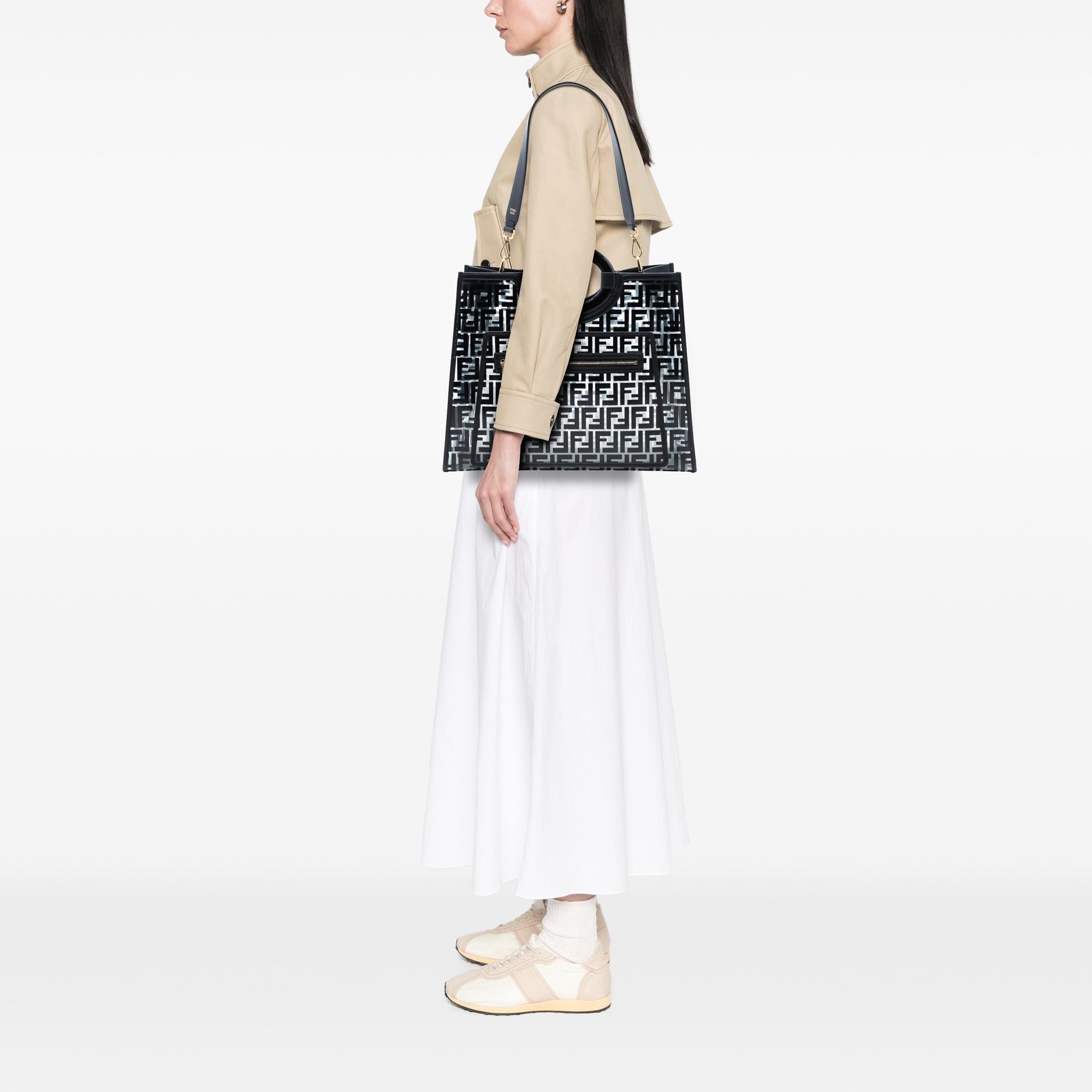Fendi Medium FF PVC and Vitello Century Runaway Shopper Tote