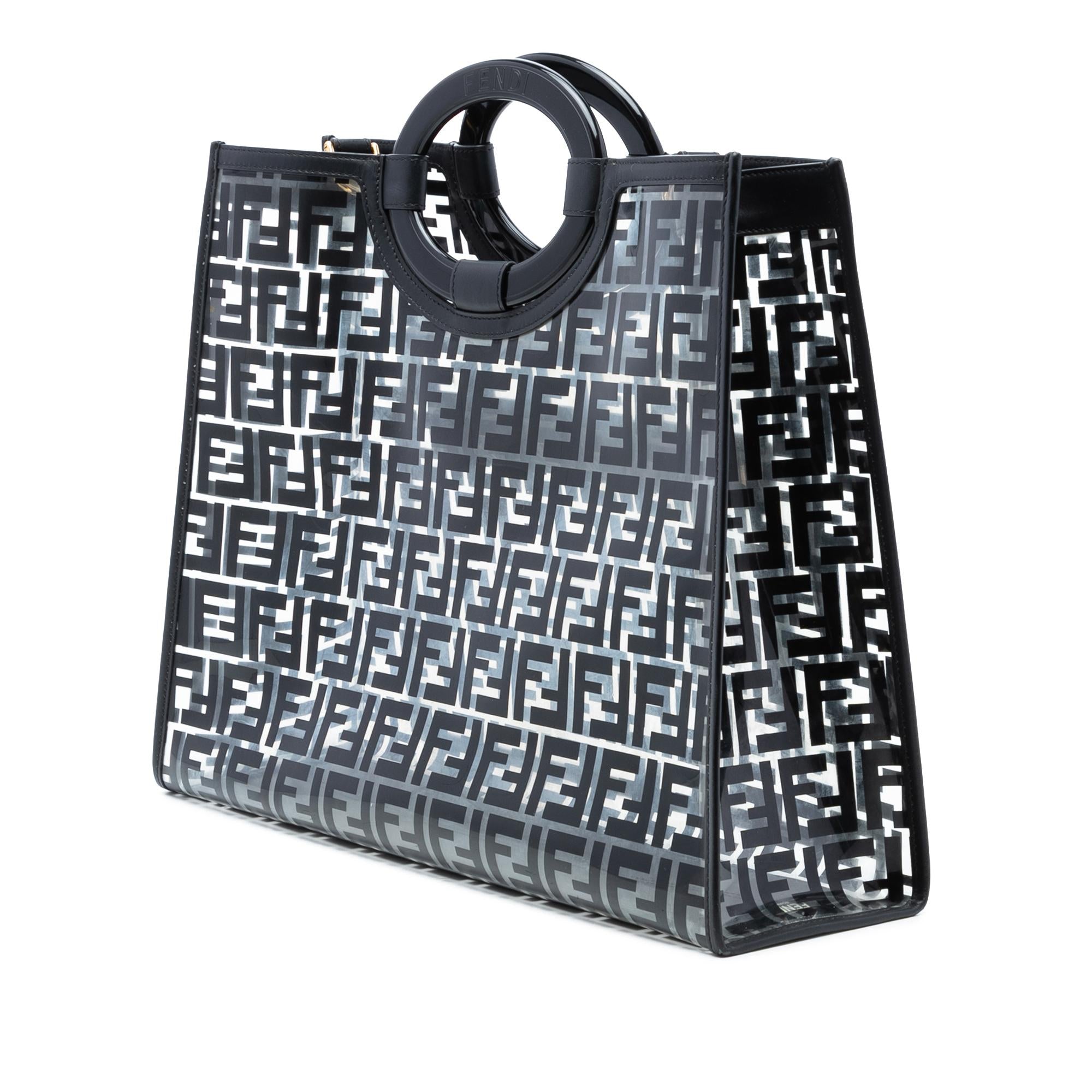 Fendi Medium FF PVC and Vitello Century Runaway Shopper Tote