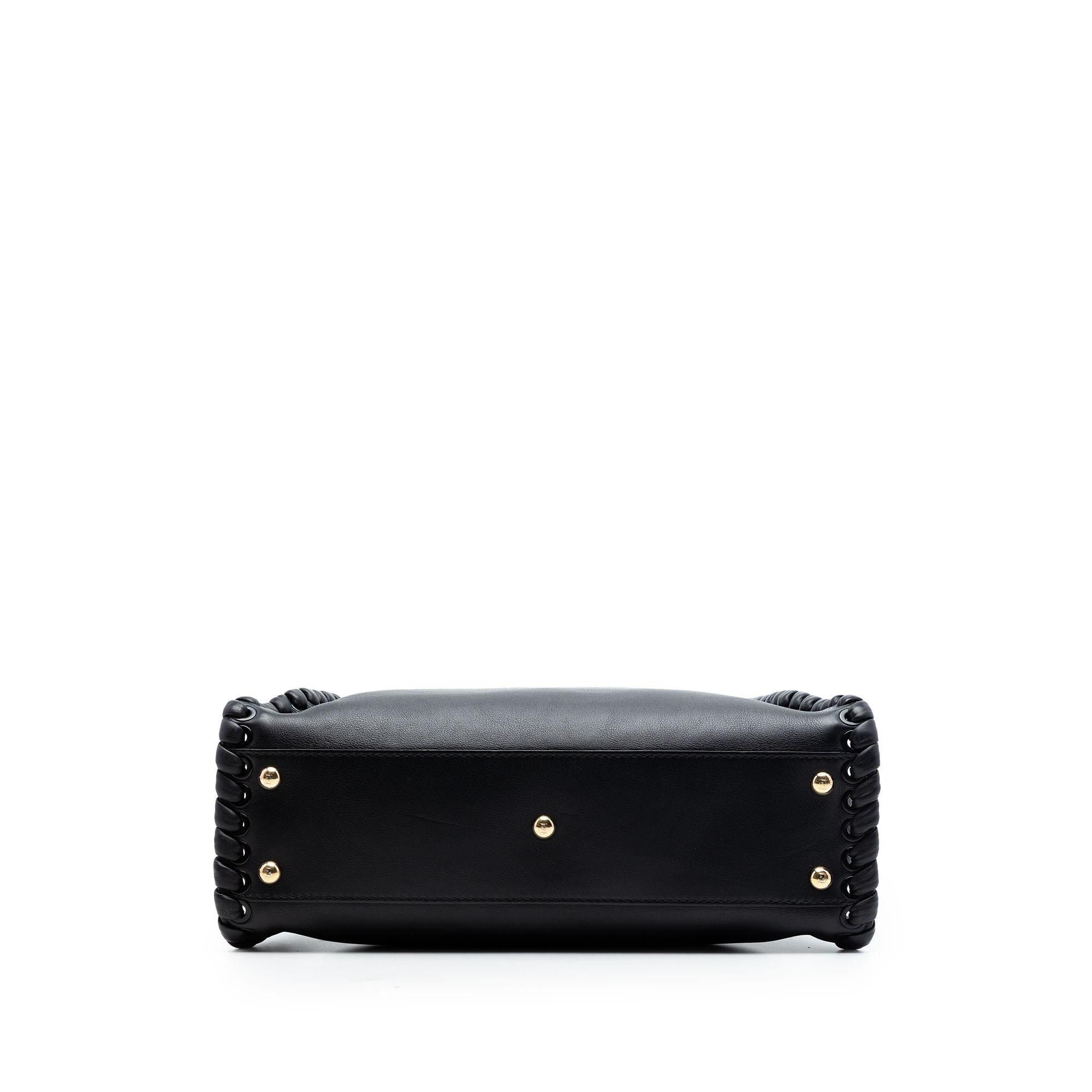 Fendi Medium Leather Lace Up Peekaboo Iconic Satchel