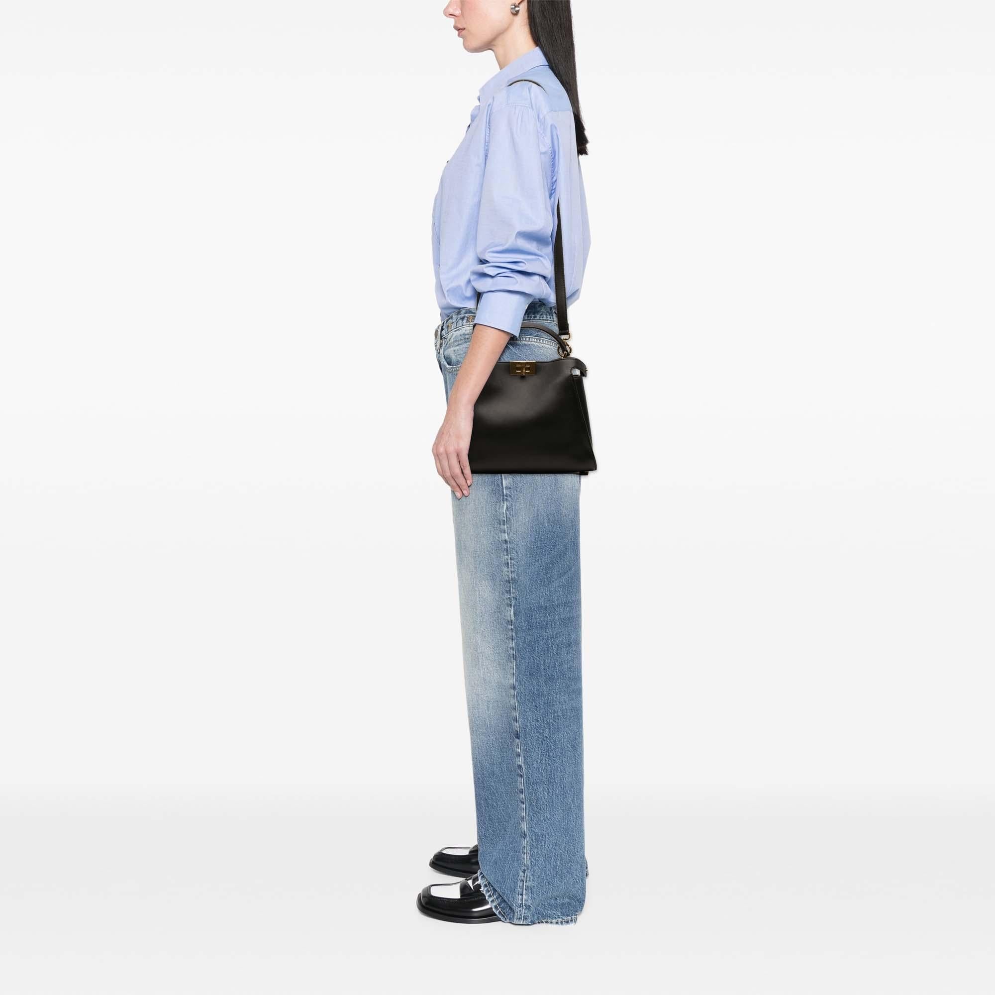 Fendi Medium Leather Peekaboo Iconic Essentially Satchel