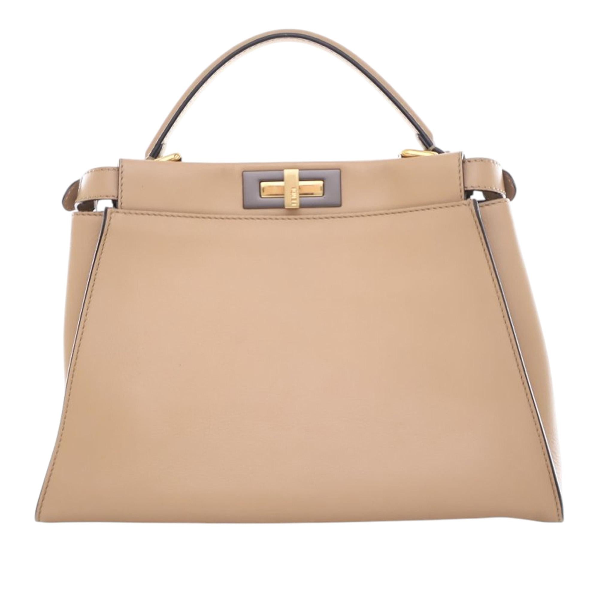 Fendi Medium Leather Peekaboo Iconic Satchel