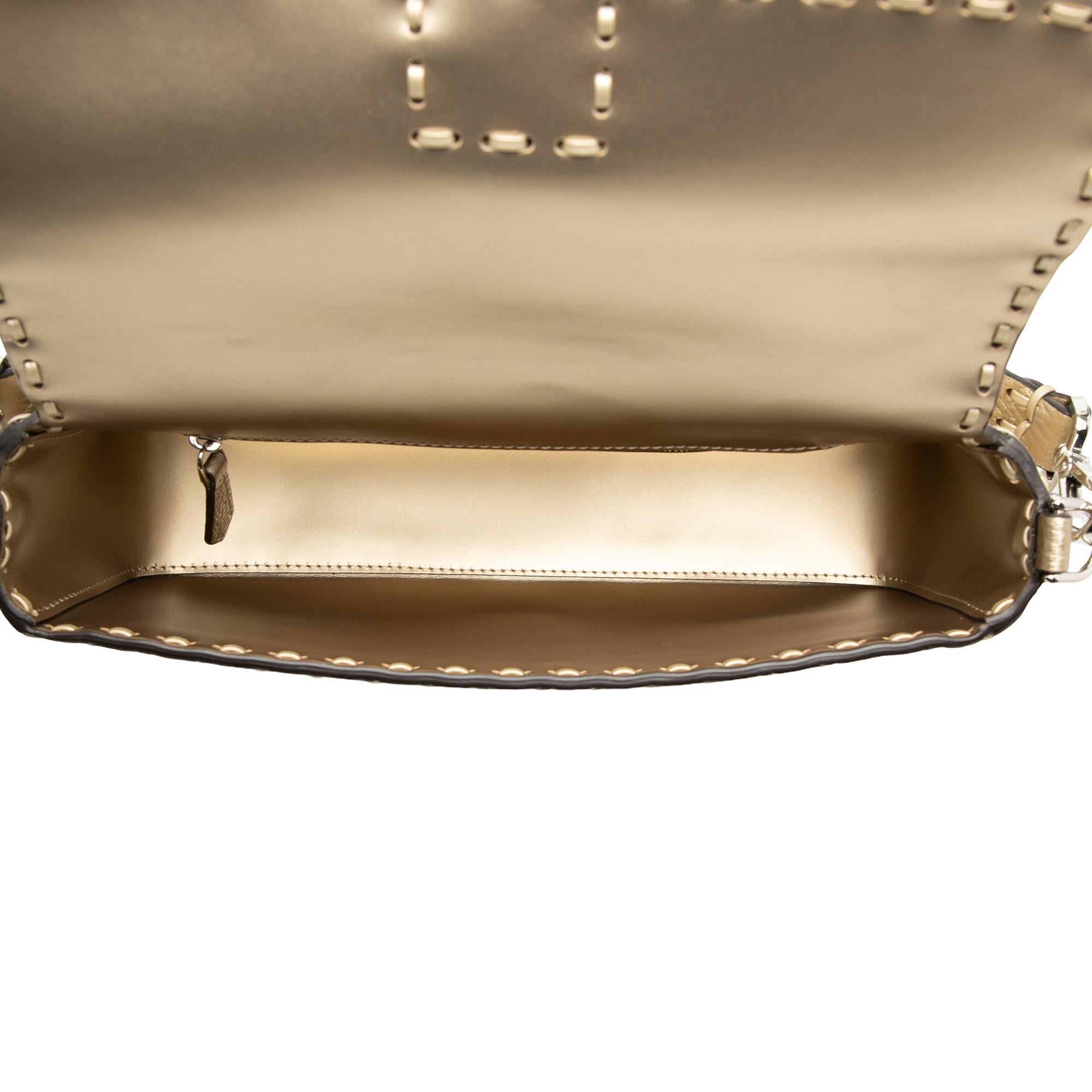Fendi Medium Leather Selleria Baguette Satchel
