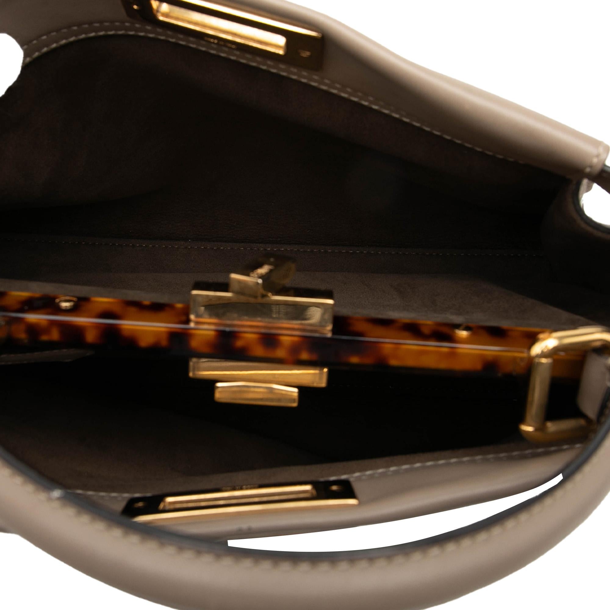 Fendi Medium Leather Selleria Peekaboo Iconic Satchel