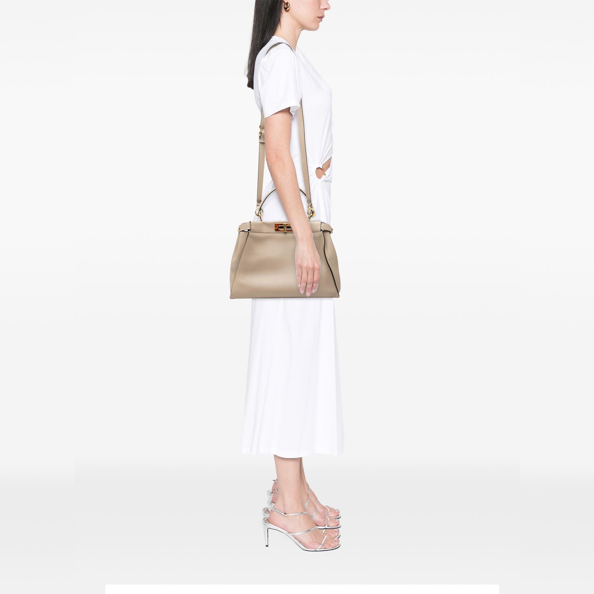 Fendi Medium Leather Selleria Peekaboo Iconic Satchel
