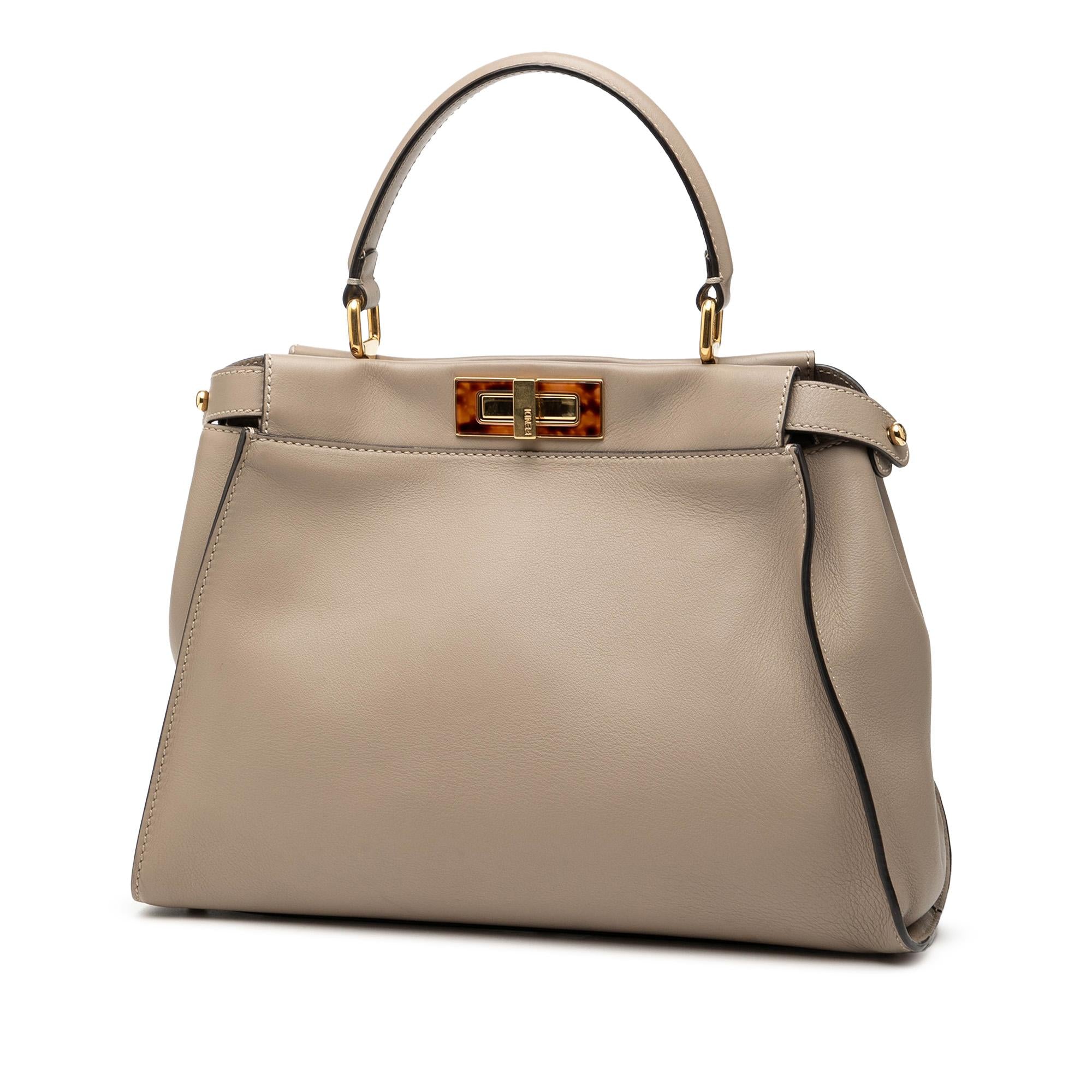 Fendi Medium Leather Selleria Peekaboo Iconic Satchel