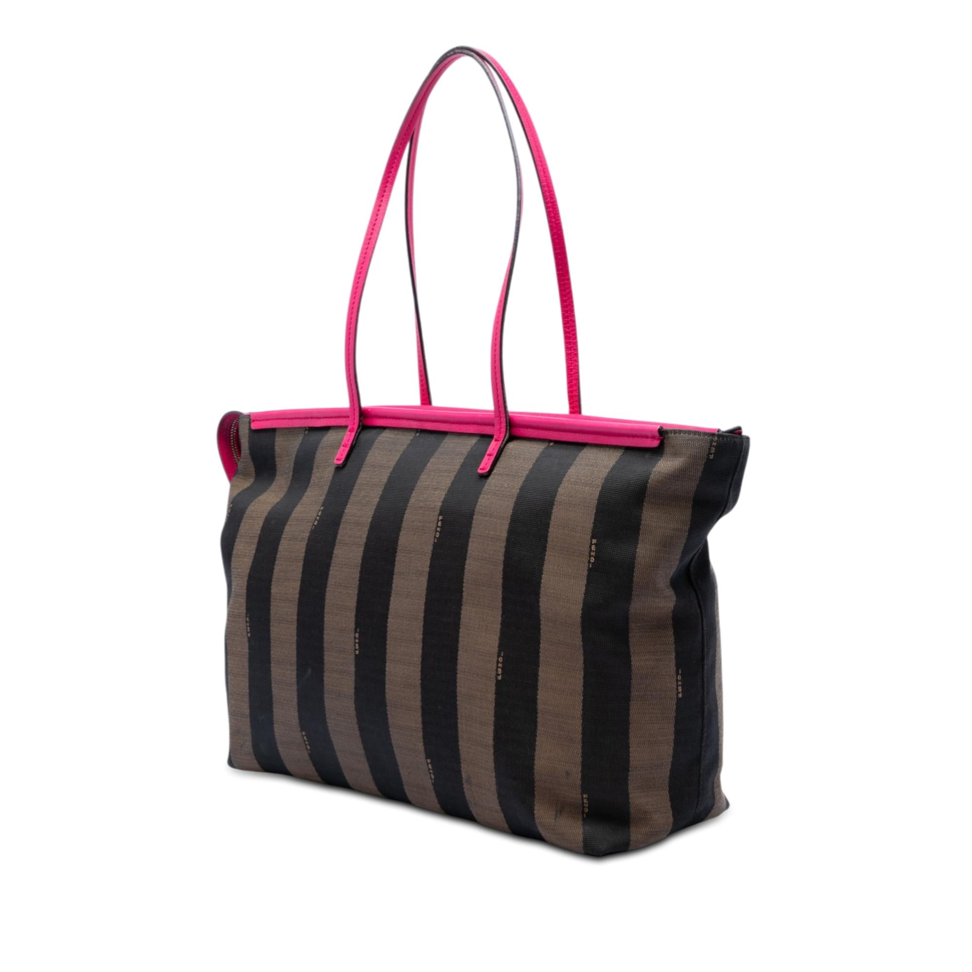 Fendi Medium Pequin Canvas Roll Tote