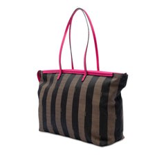Fendi Medium Pequin Canvas Roll Tote