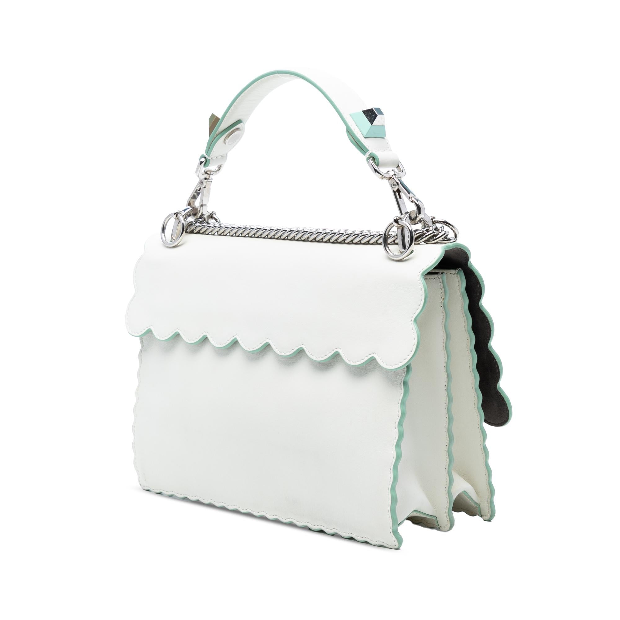 Fendi Medium Scalloped Leather Studded Kan I Satchel