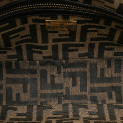 Fendi Medium Zucca Canvas Fluo Trim Baguette Satchel