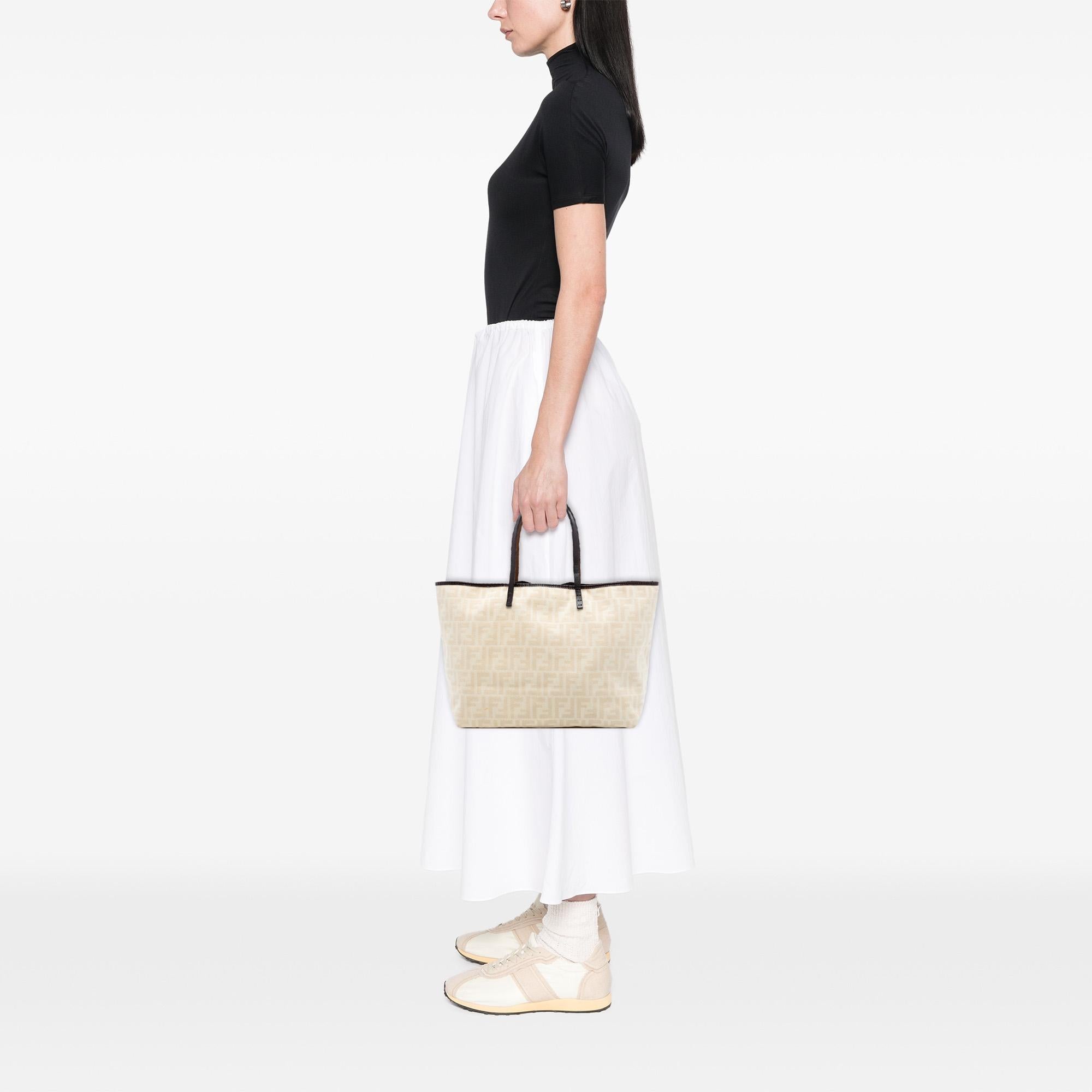 Fendi Medium Zucca Canvas Roll Tote
