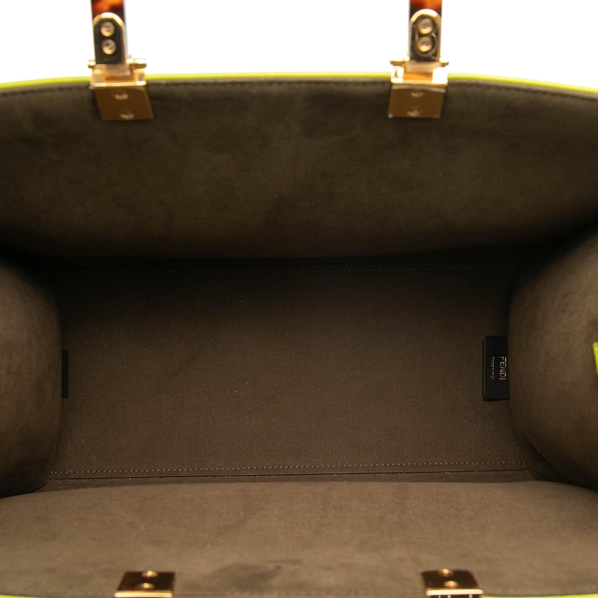 Fendi Medium Zucca Embossed Leather Sunshine Shopper Tote