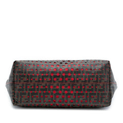 Fendi Medium Zucca Perforated Coated Canvas Roll Tote